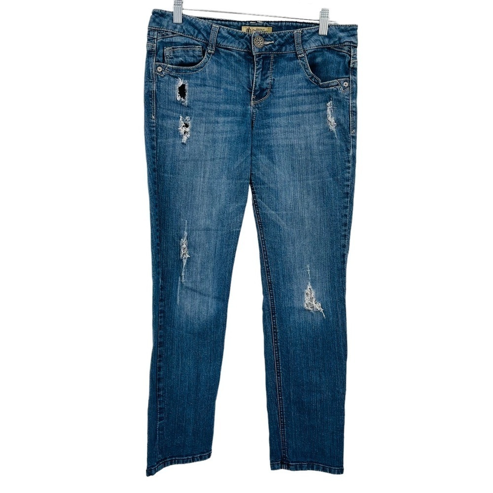 Democracy Equality skinny boyfriend jeans distressed relaxed fit women's size 8